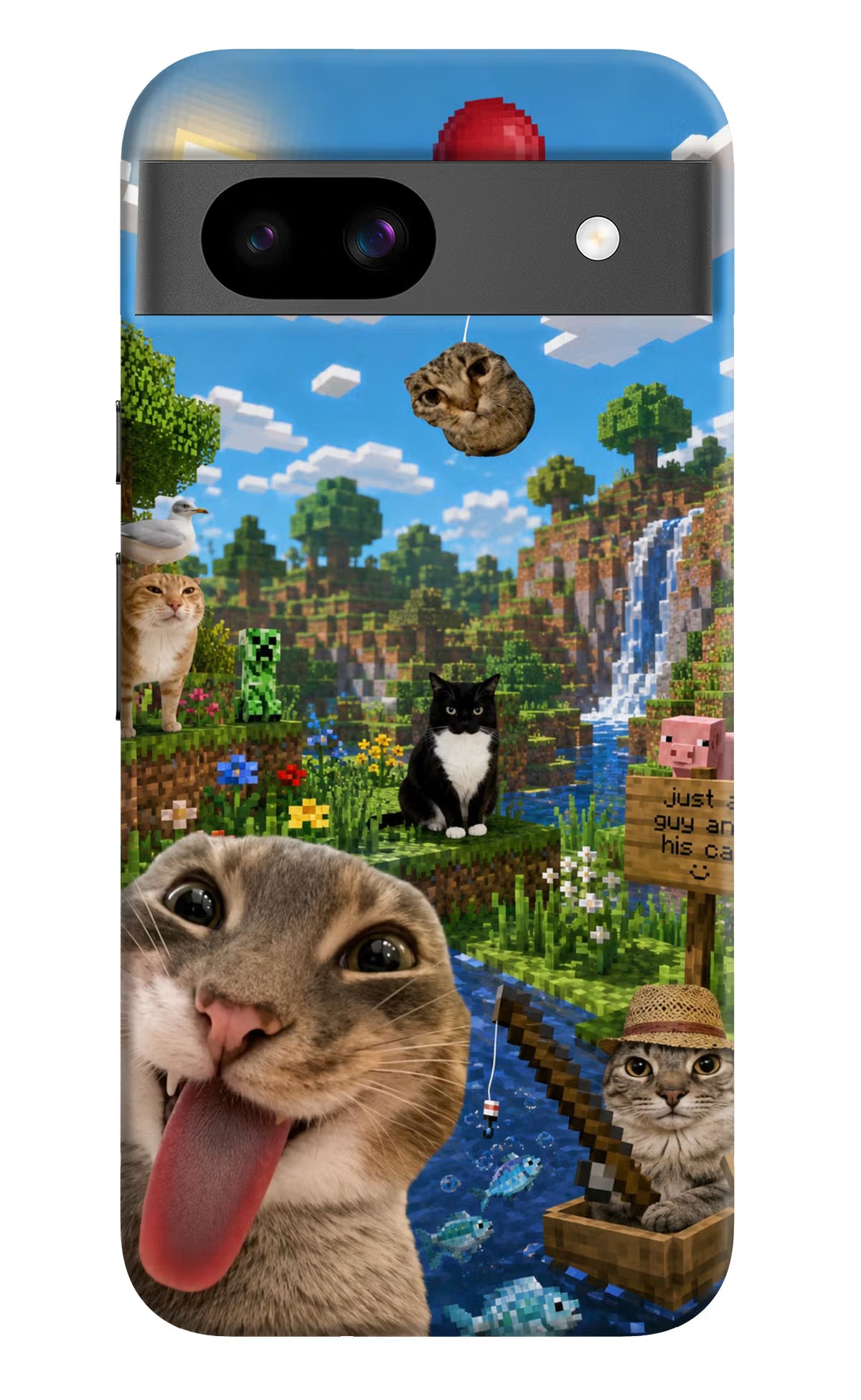 Minecraft Cat Chaos Google Pixel 8A Back Cover