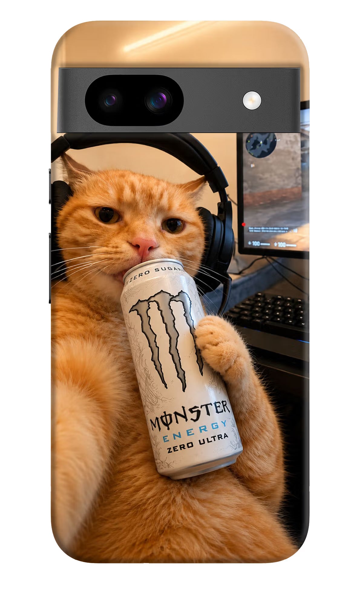 Gamer Cat Energy Google Pixel 8A Back Cover