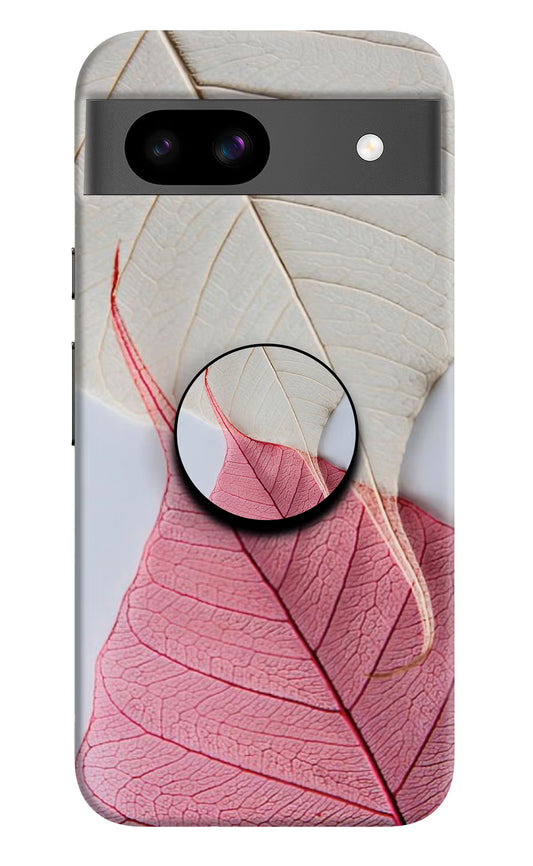 White Pink Leaf Google Pixel 8A Pop Case by Casekaro