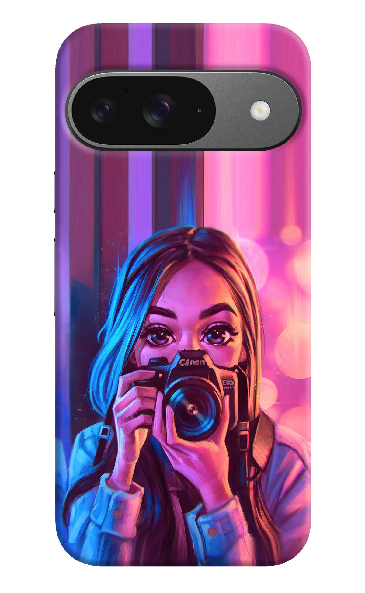 Girl Photographer Google Pixel 9 Hard Case Back Cover by Casekaro