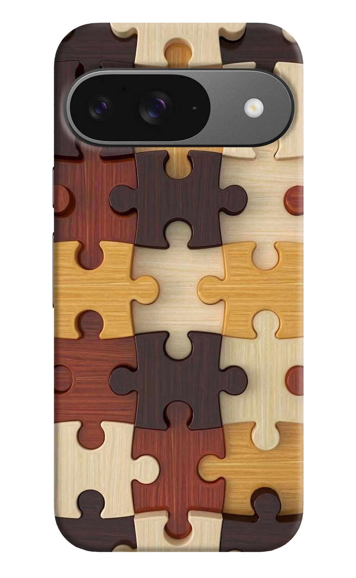 Wooden Puzzle Google Pixel 9 Hard Case Back Cover by Casekaro