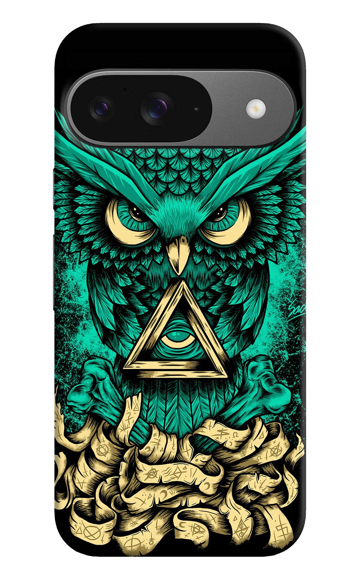 Green Owl Google Pixel 9 Hard Case Back Cover by Casekaro