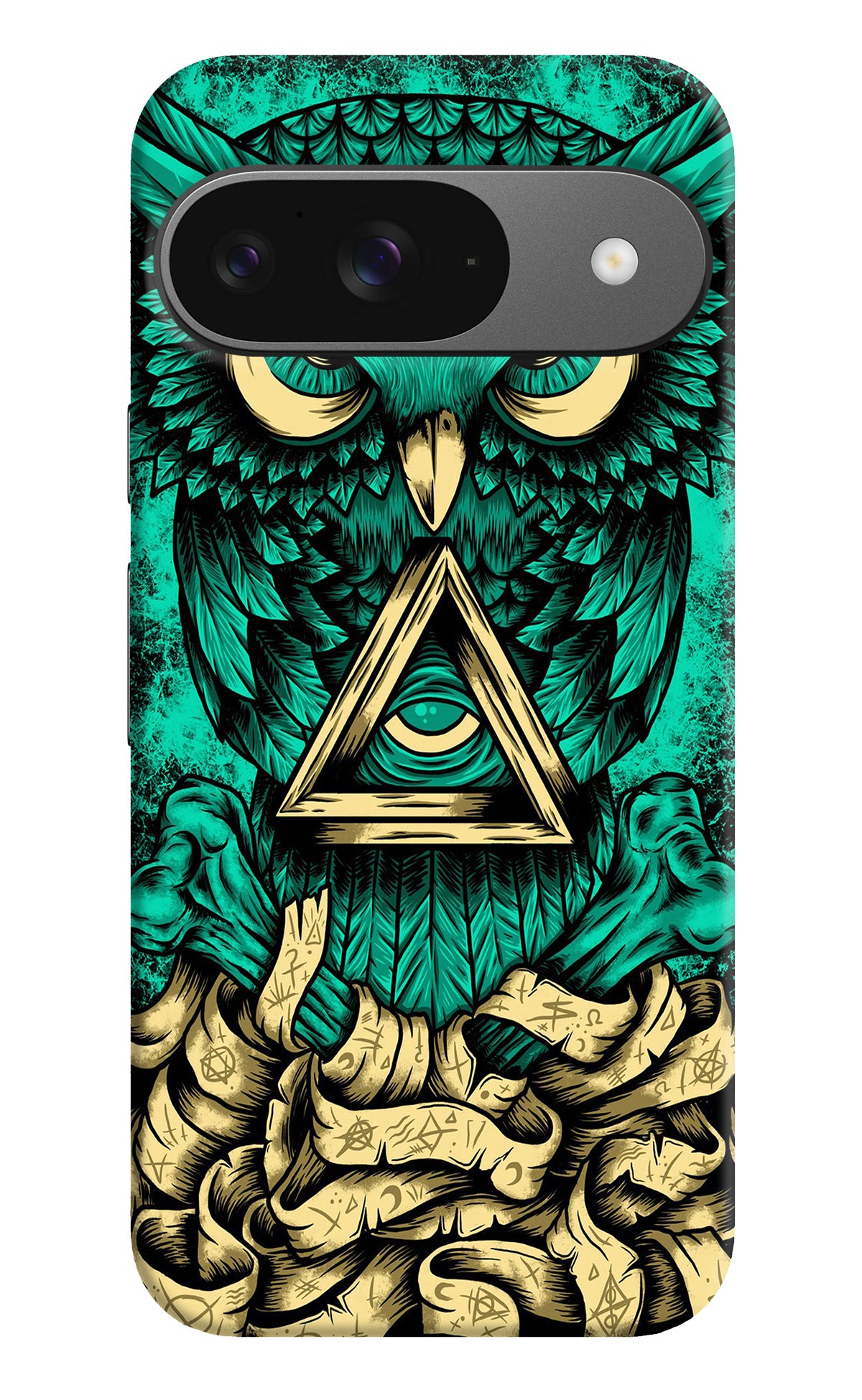 Green Owl Google Pixel 9 Back Cover