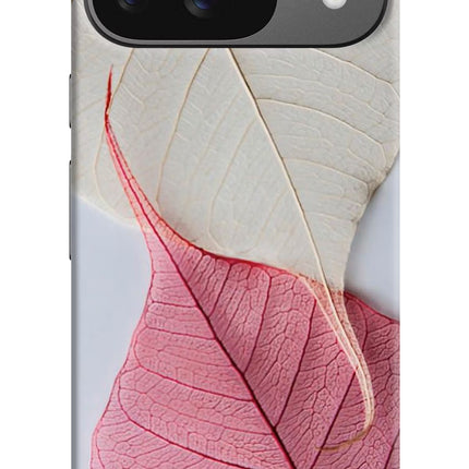 White Pink Leaf Google Pixel 9 Hard Case Back Cover by Casekaro