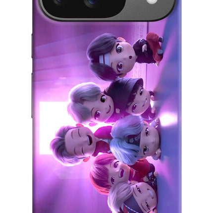 BTS Chibi Google Pixel 9 Hard Case Back Cover by Casekaro