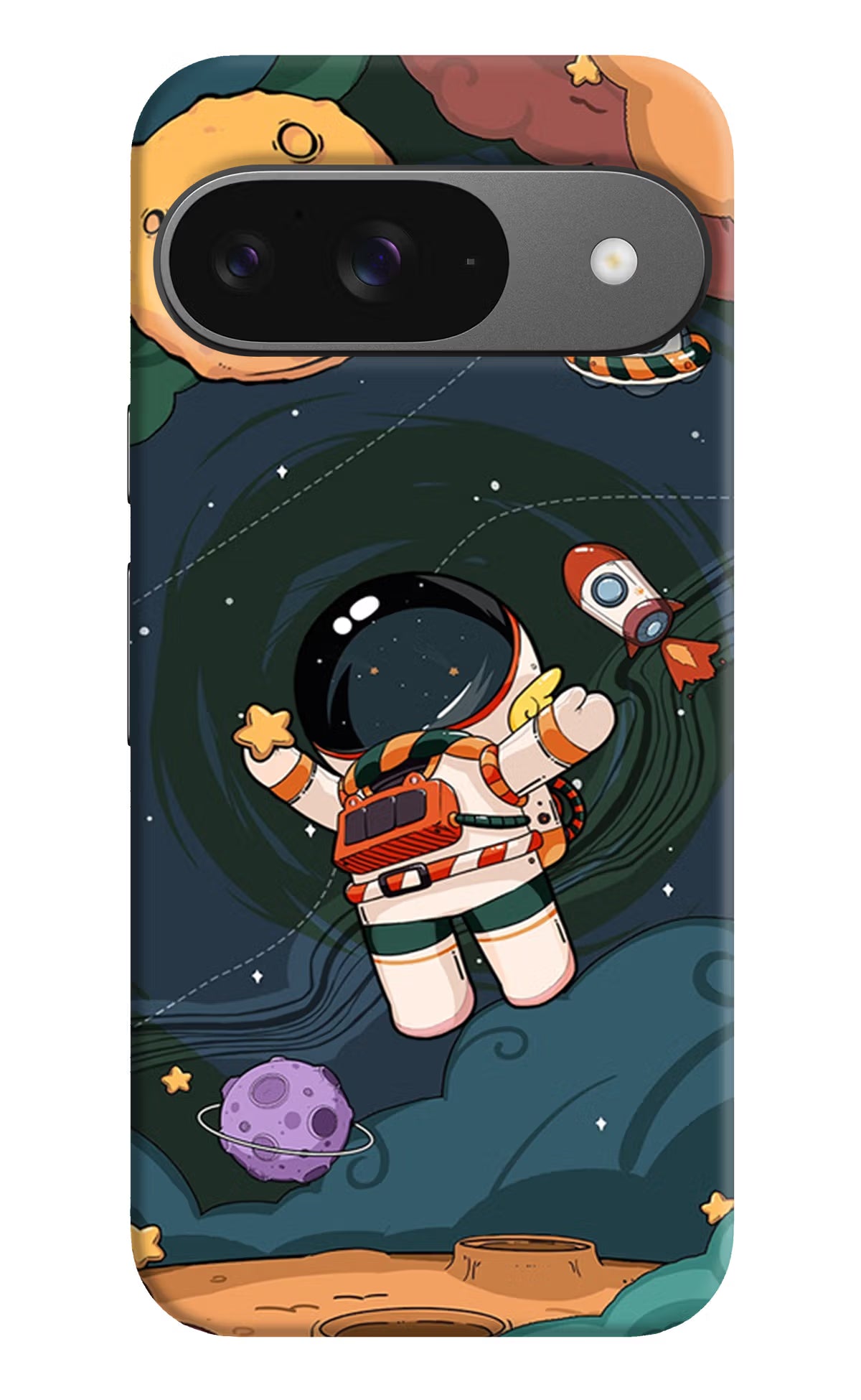 Cartoon Astronaut Google Pixel 9 Hard Case Back Cover by Casekaro