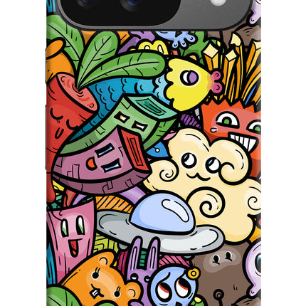 Veggie Doodle Google Pixel 9 Hard Case Back Cover by Casekaro