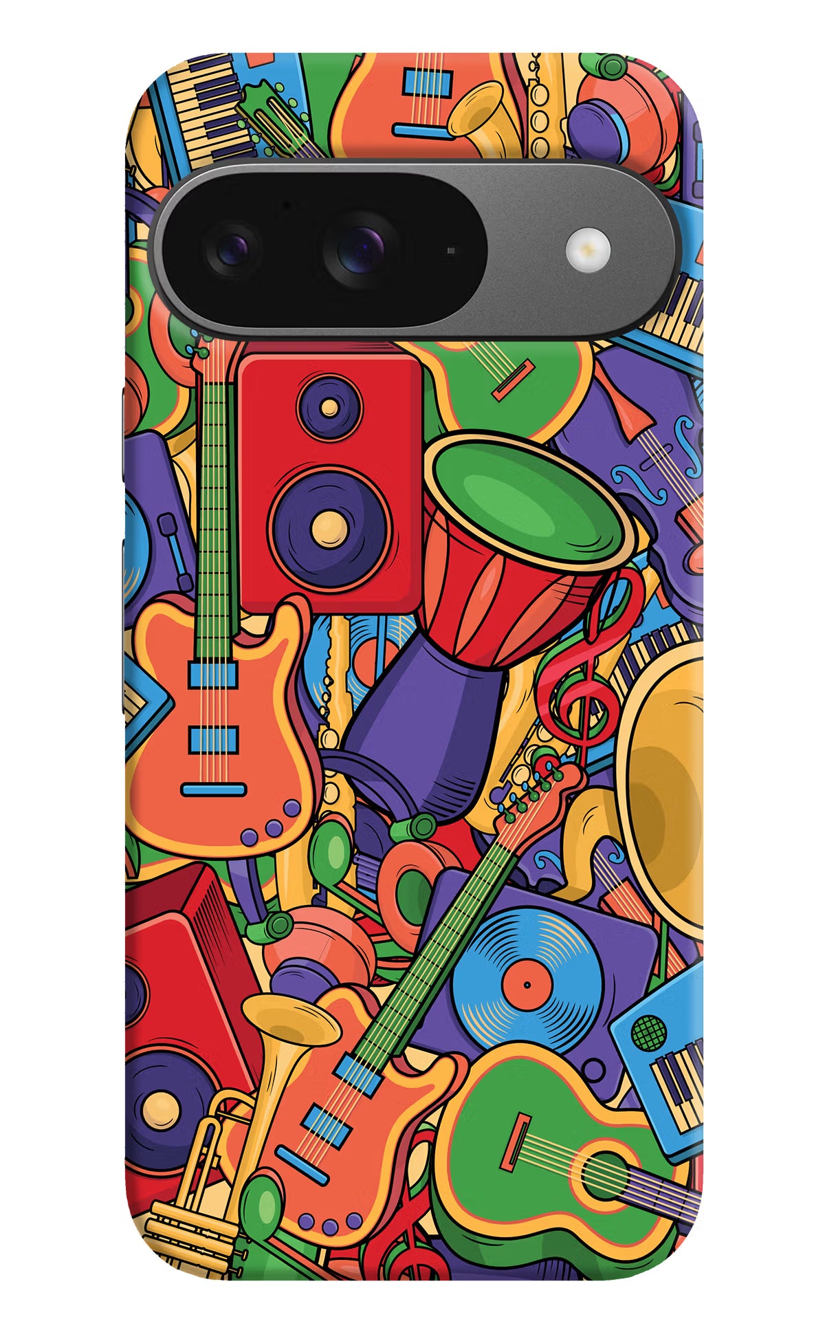 Music Instrument Doodle Google Pixel 9 Hard Case Back Cover by Casekaro