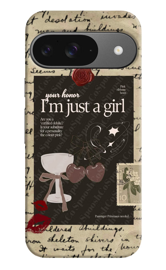 I am just a girl Google Pixel 9 Hard Case Back Cover by Casekaro