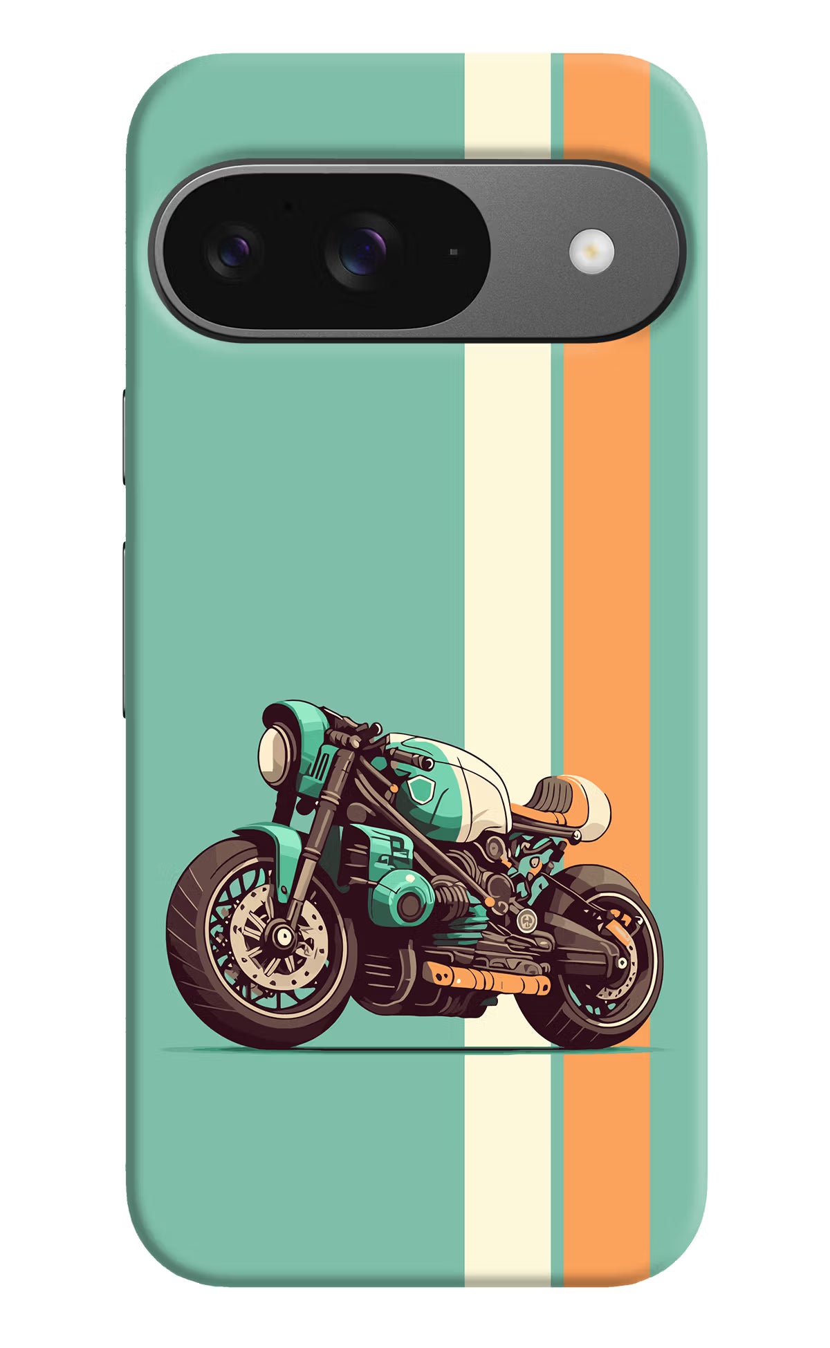 Striped Moto Drift Google Pixel 9 Hard Case Back Cover by Casekaro