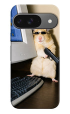 Hacker Hamster Google Pixel 9 Hard Case Back Cover by Casekaro