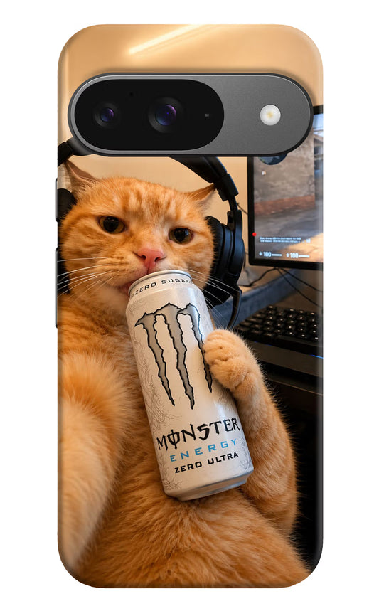 Gamer Cat Energy Google Pixel 9 Hard Case Back Cover by Casekaro