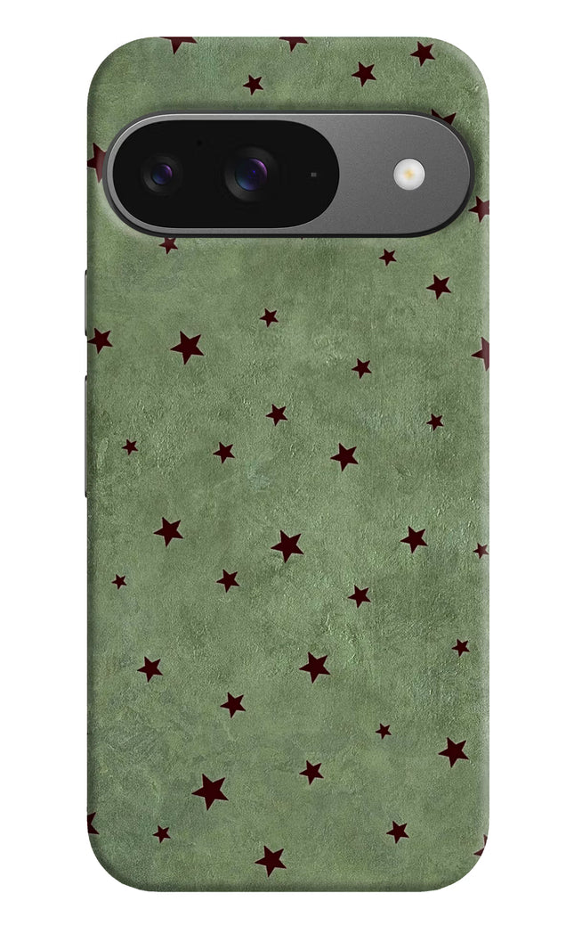 Green Stars Google Pixel 9 Hard Case Back Cover by Casekaro