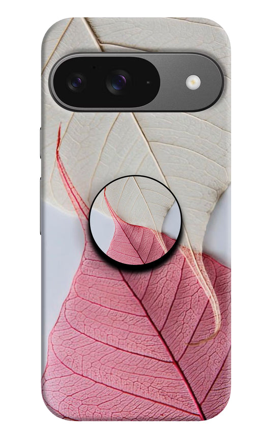 White Pink Leaf Google Pixel 9 Pop Case by Casekaro