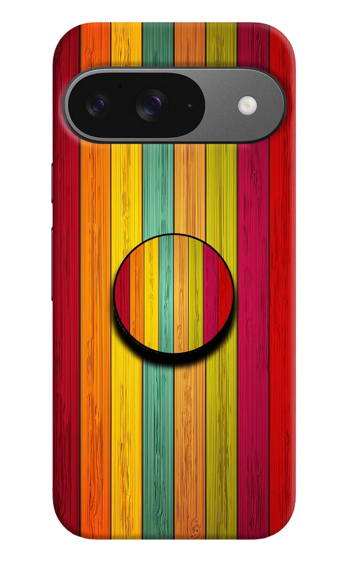 Multicolor Wooden Google Pixel 9 Pop Case by Casekaro
