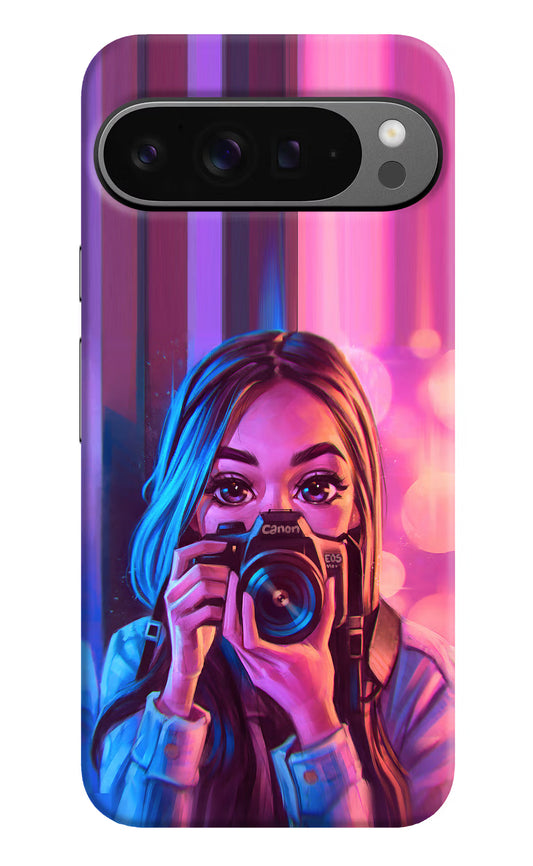 Girl Photographer Google Pixel 9 Pro Hard Case Back Cover by Casekaro