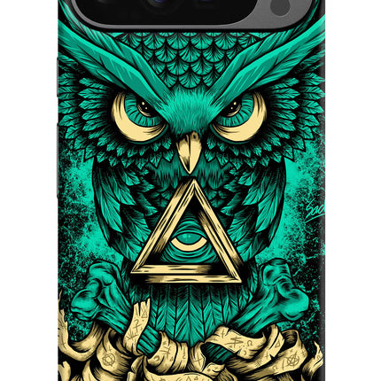 Green Owl Google Pixel 9 Pro Hard Case Back Cover by Casekaro