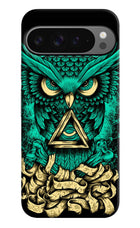 Green Owl Google Pixel 9 Pro Hard Case Back Cover by Casekaro