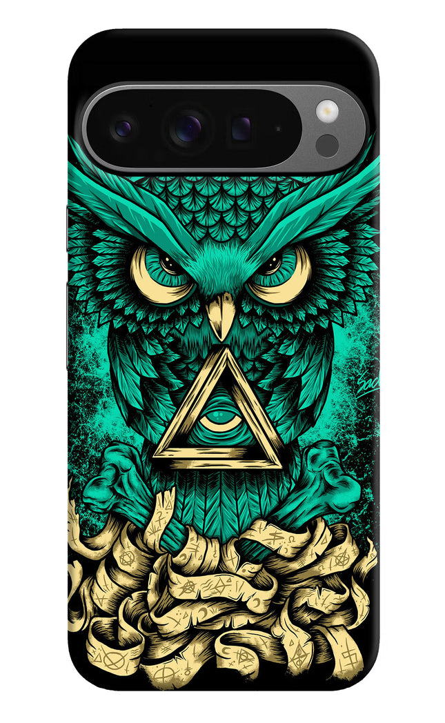 Green Owl Google Pixel 9 Pro Hard Case Back Cover by Casekaro