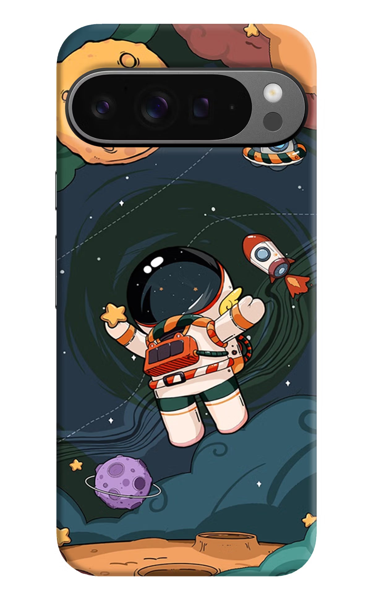 Cartoon Astronaut Google Pixel 9 Pro Hard Case Back Cover by Casekaro