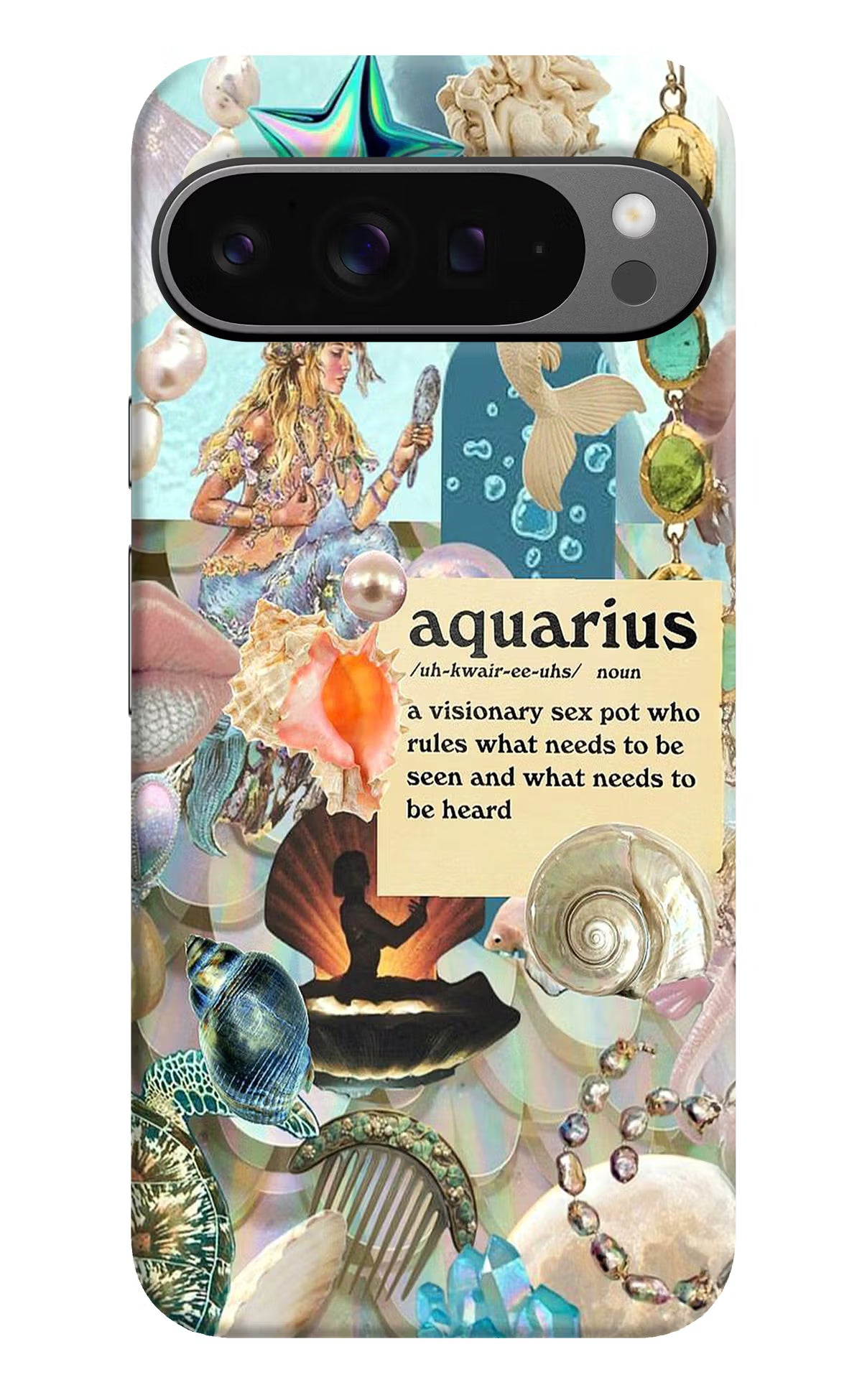 Aquarius Zodiac Google Pixel 9 Pro Hard Case Back Cover by Casekaro