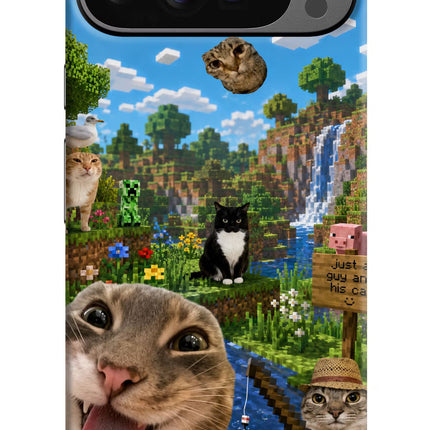 Minecraft Cat Chaos Google Pixel 9 Pro Hard Case Back Cover by Casekaro