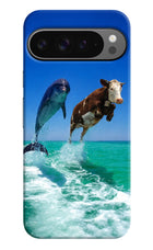 Dolphin vs Cow Google Pixel 9 Pro Hard Case Back Cover by Casekaro
