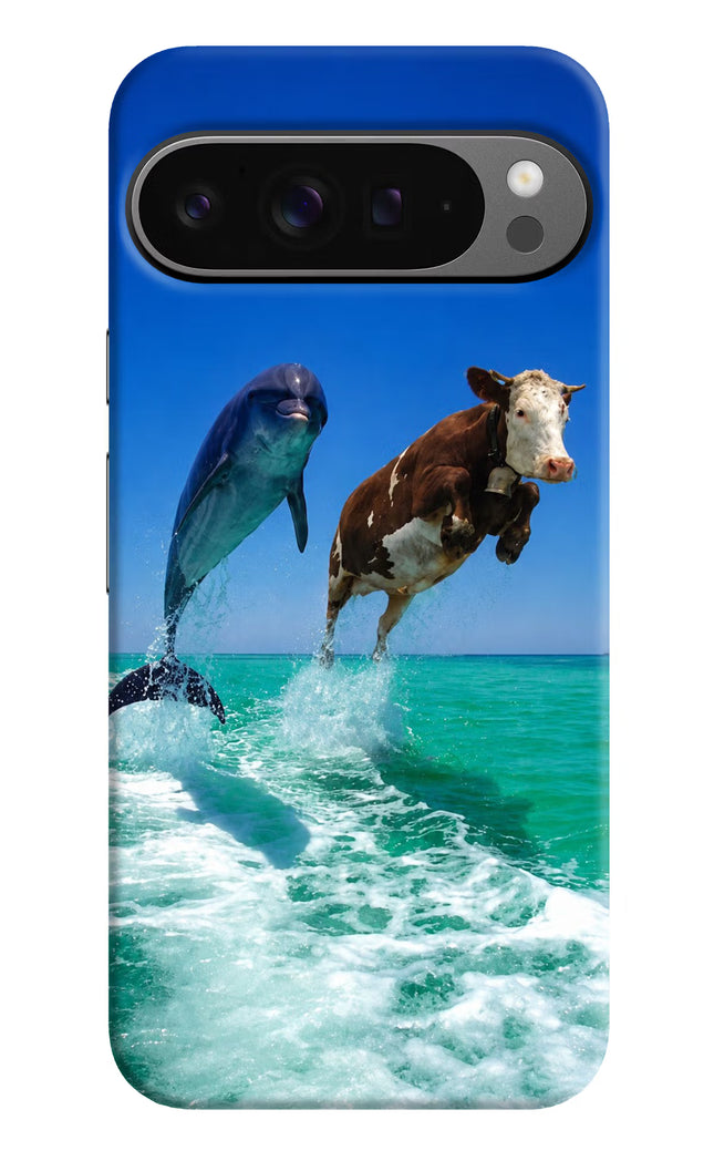 Dolphin vs Cow Google Pixel 9 Pro Hard Case Back Cover by Casekaro