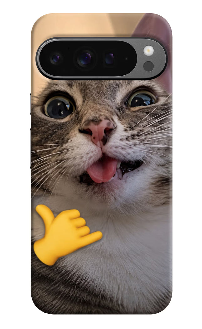 Silly Cat Call Google Pixel 9 Pro Hard Case Back Cover by Casekaro
