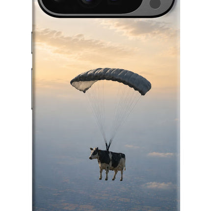 Skydiving Cow Google Pixel 9 Pro Hard Case Back Cover by Casekaro