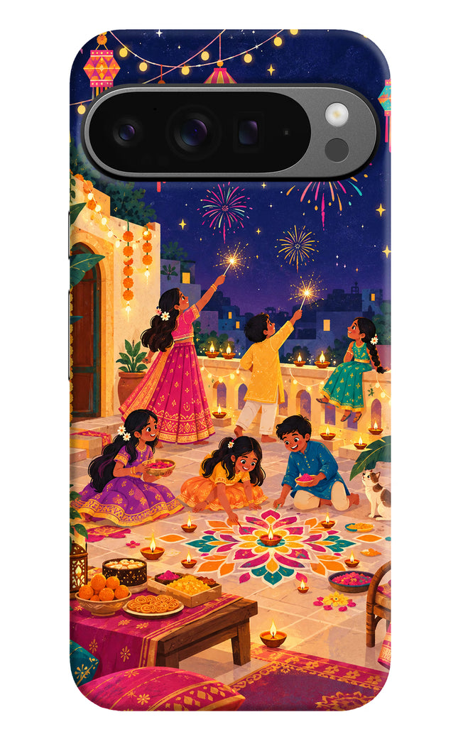 Diwali Night Google Pixel 9 Pro Hard Case Back Cover by Casekaro
