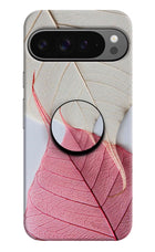 White Pink Leaf Google Pixel 9 Pro Pop Case by Casekaro