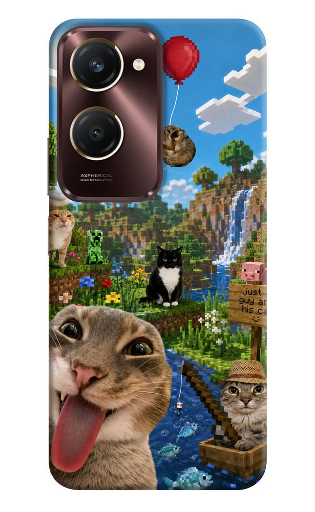 Minecraft Cat Chaos iQOO Z9 Lite 5G Hard Case Back Cover by Casekaro