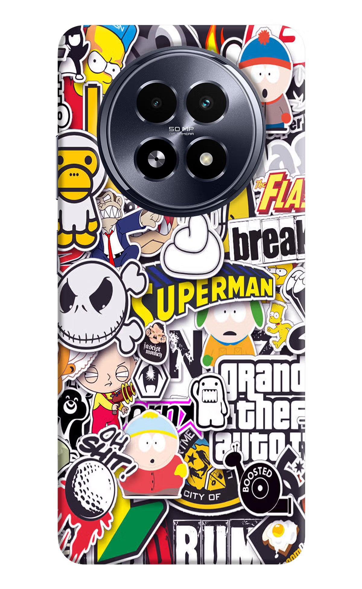 Sticker Bomb Realme 13 5G Hard Case Back Cover by Casekaro