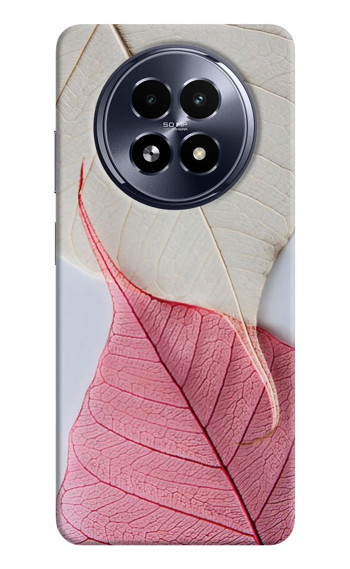 White Pink Leaf Realme 13 5G Hard Case Back Cover by Casekaro