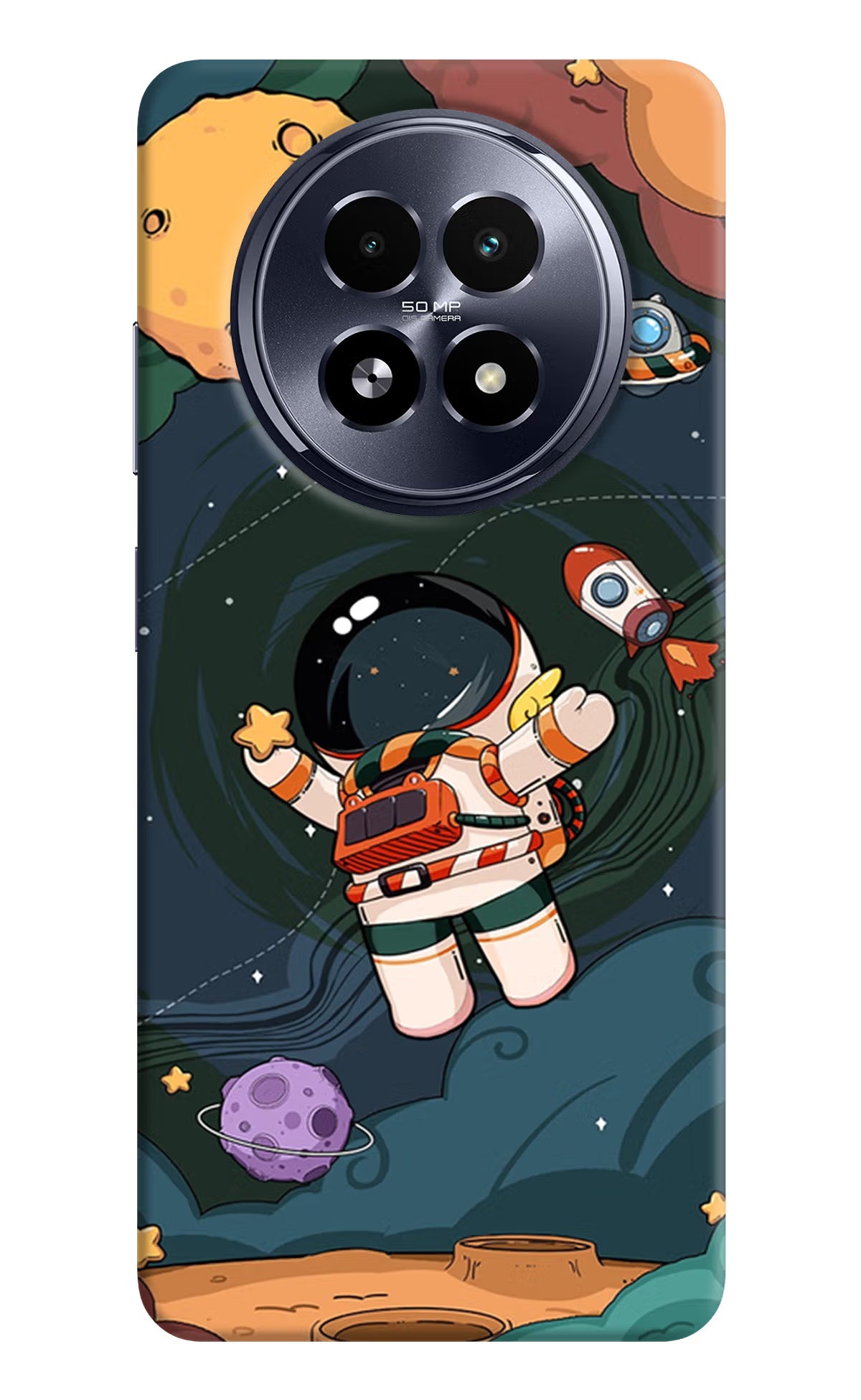 Cartoon Astronaut Realme 13 5G Hard Case Back Cover by Casekaro