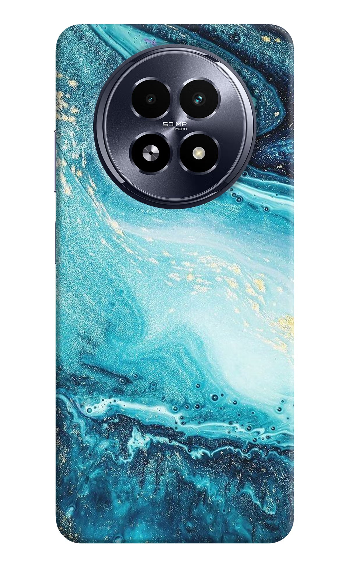 Blue Glitter Marble Realme 13 5G Hard Case Back Cover by Casekaro