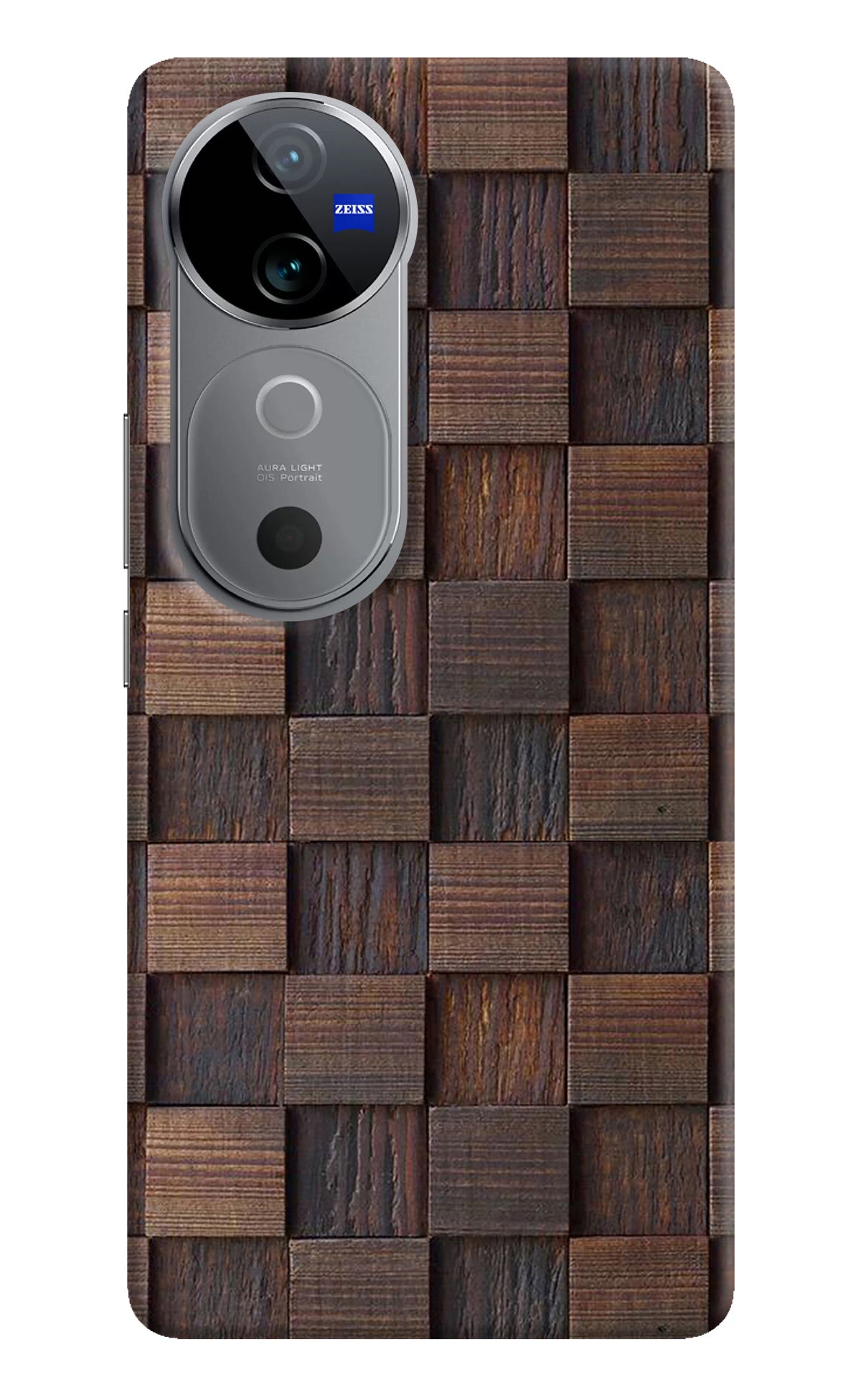 Wooden Cube Design Vivo V40 5G Back Cover