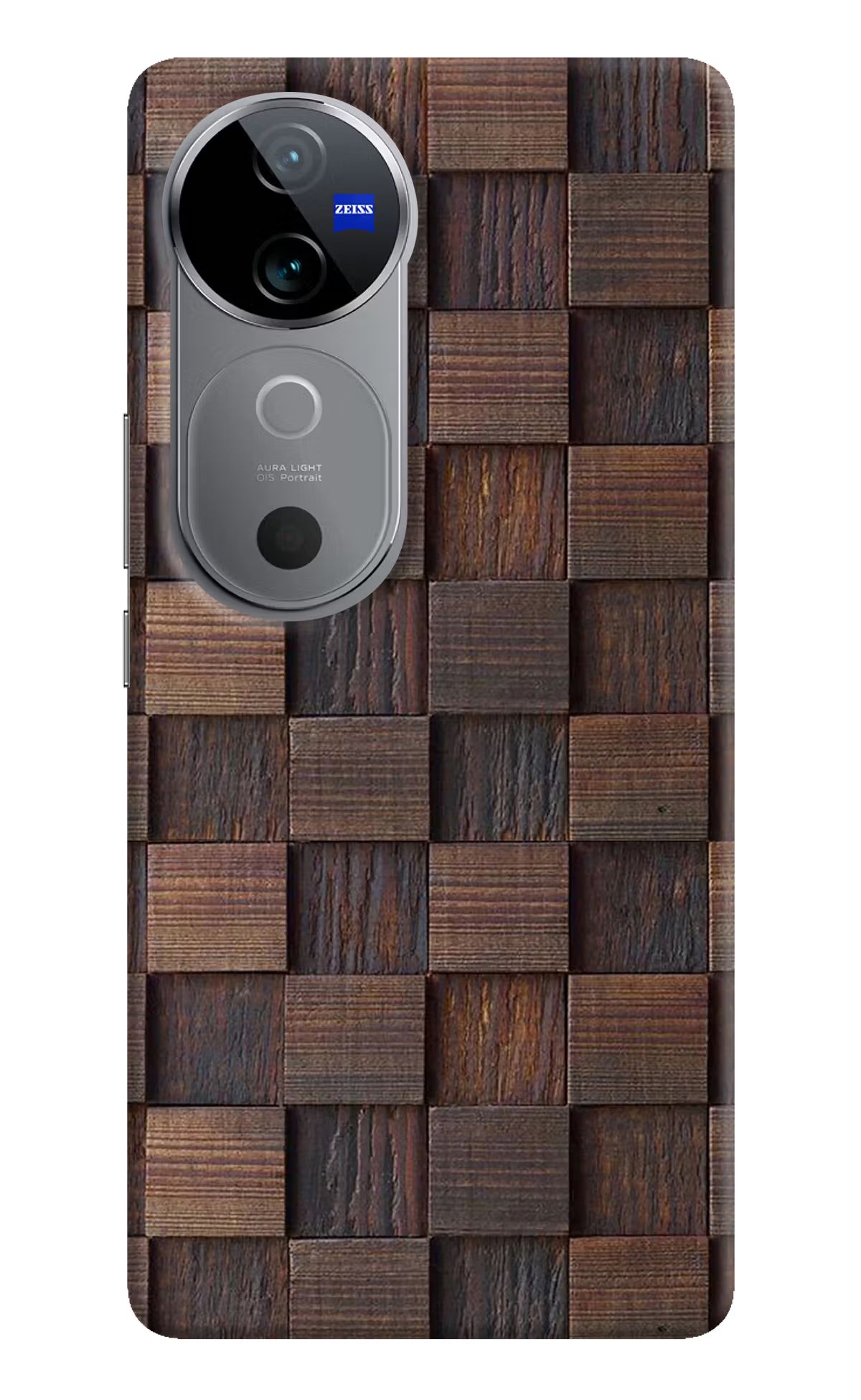 Wooden Cube Design Vivo V40 5G Hard Case Back Cover by Casekaro