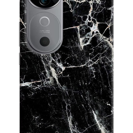 Black Marble Texture Vivo V40 5G Hard Case Back Cover by Casekaro