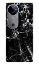 Black Marble Texture Vivo V40 5G Hard Case Back Cover by Casekaro