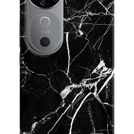 Black Marble Pattern Vivo V40 5G Hard Case Back Cover by Casekaro