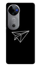 Paper Plane White Vivo V40 5G Hard Case Back Cover by Casekaro