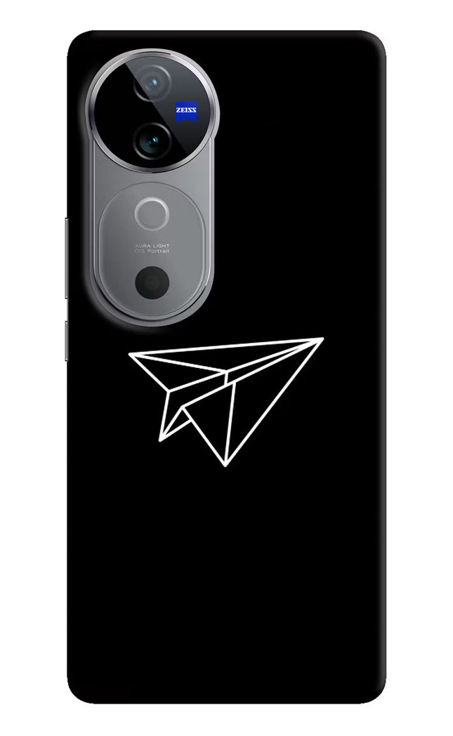 Paper Plane White Vivo V40 5G Hard Case Back Cover by Casekaro