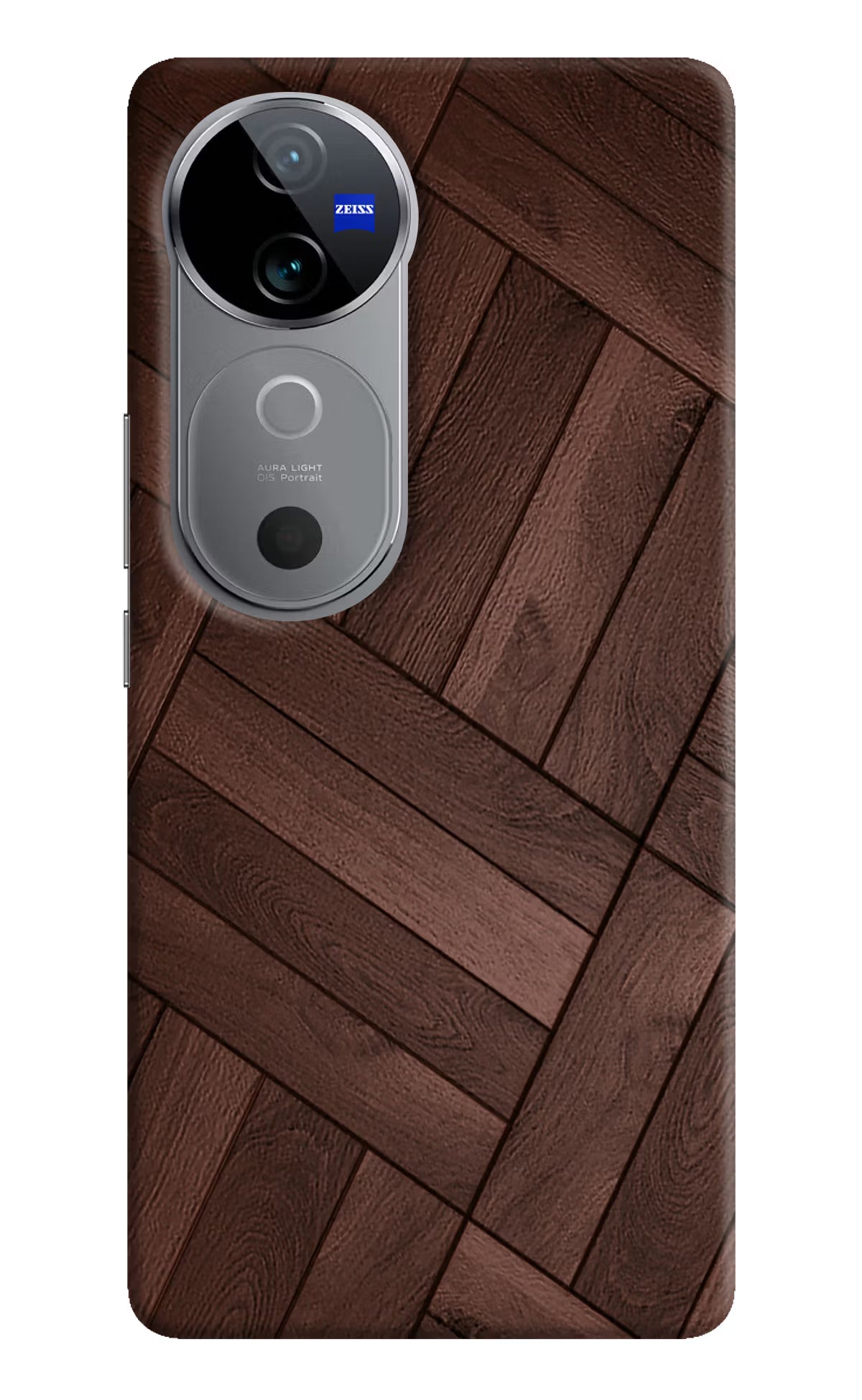 Wooden Texture Design Vivo V40 5G Hard Case Back Cover by Casekaro