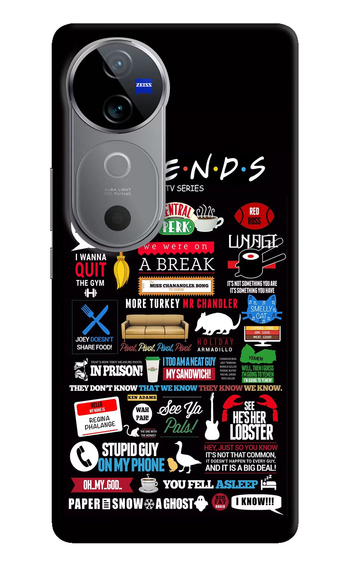 FRIENDS Vivo V40 5G Hard Case Back Cover by Casekaro