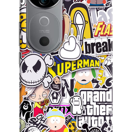 Sticker Bomb Vivo V40 5G Hard Case Back Cover by Casekaro