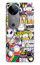 Sticker Bomb Vivo V40 5G Hard Case Back Cover by Casekaro