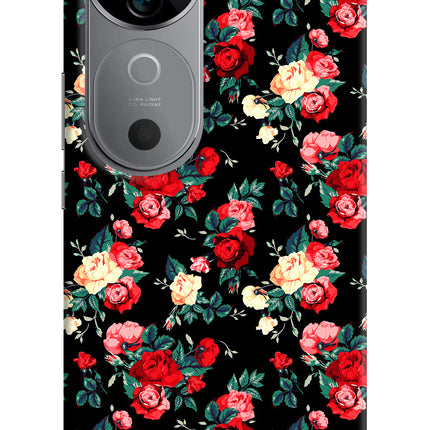 Rose Pattern Vivo V40 5G Hard Case Back Cover by Casekaro