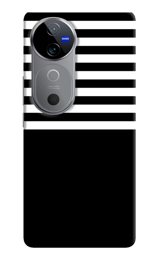 Black and White Print Vivo V40 5G Hard Case Back Cover by Casekaro